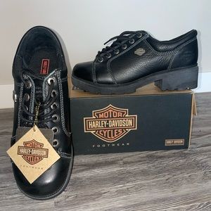 Vintage - Harley Davidson Heeled Black “Tia Lace Toe Shoe”
